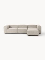 Linen Blend Modular Sofa Lennon (4-seater) with ottoman (left/right) - thumbnail 1