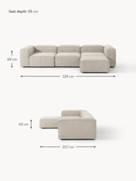 Linen Blend Modular Sofa Lennon (4-seater) with ottoman (left/right) - thumbnail 7