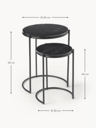Marble Side Tables Ella, Set of 2 - thumbnail 8
