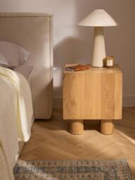Oak Wood Bedside Table Cadi - thumbnail 2