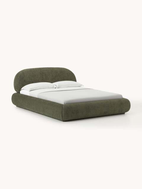 Upholstered Teddy Bouclé Bed Alba