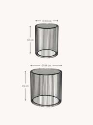Metal Side Tables Wire with Glass Top, Set of 2 - thumbnail 4