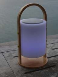 Mobile Indoor & Outdoor LED Table Lamp Woody with Bluetooth Speaker And Battery - thumbnail 3
