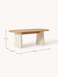 Oval Oak Wood Dining Table Dune, in various sizes - thumbnail 8