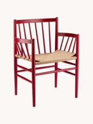 Handwoven Beech Wood Dining Chair J81 with Armrests