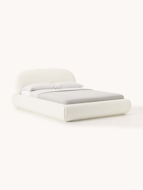 Upholstered Bouclé Bed Alba - image 1