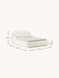 Upholstered Bouclé Bed Alba - thumbnail 9