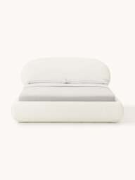 Upholstered Bouclé Bed Alba - thumbnail 2