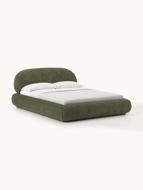 Upholstered Teddy Bouclé Bed Alba with Storage - image 1