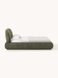 Upholstered Teddy Bouclé Bed Alba with Storage - thumbnail 4