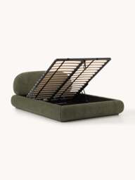 Upholstered Teddy Bouclé Bed Alba with Storage - thumbnail 2