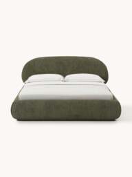 Upholstered Teddy Bouclé Bed Alba with Storage - thumbnail 3