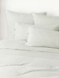 Washed Linen Duvet Cover Rinna with Fine Stripes - thumbnail 1