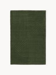 High-Low Wool Rug Mason, Hand-Tufted