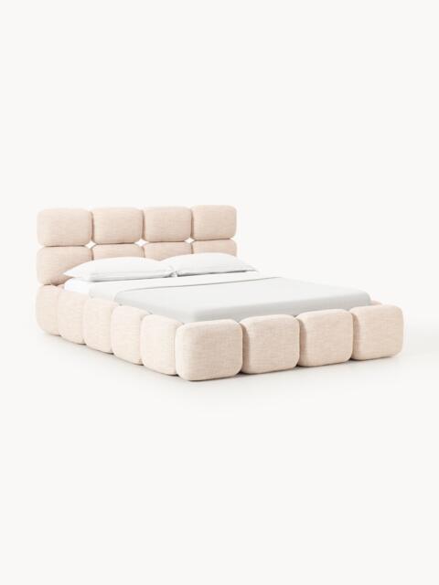 Upholstered Bouclé Bed Tayla with Storage Space - image 1
