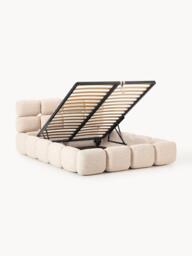 Upholstered Bouclé Bed Tayla with Storage Space - thumbnail 3