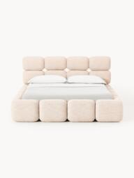 Upholstered Bouclé Bed Tayla with Storage Space - thumbnail 4