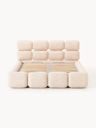 Upholstered Bouclé Bed Tayla with Storage Space - thumbnail 9