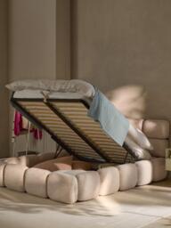 Upholstered Bouclé Bed Tayla with Storage Space - thumbnail 2