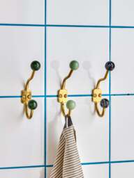 Handmade Metal Wall Hooks Ball, Set of 2 - thumbnail 4