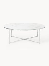 Round XL Coffee Table Antigua with Marble Effect Glass Top - thumbnail 3