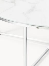 Round XL Coffee Table Antigua with Marble Effect Glass Top - thumbnail 5
