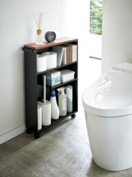 Bathroom Shelving Unit Tower with Wheels - thumbnail 2