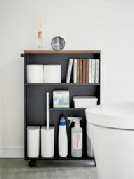 Bathroom Shelving Unit Tower with Wheels - thumbnail 5