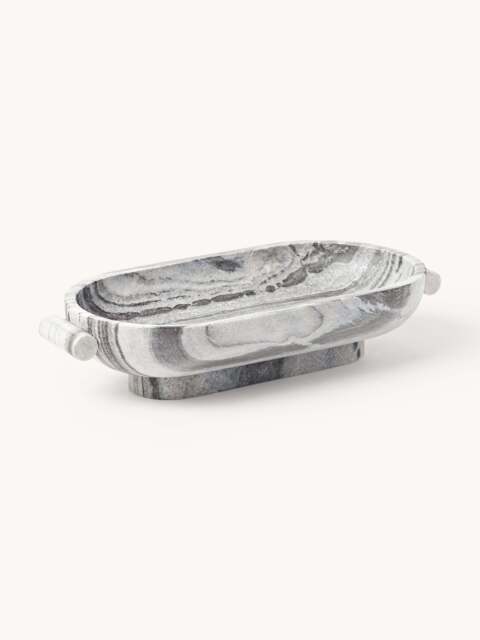 Marble Decorative Bowl Fossil, W 46 cm - image 1