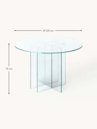 Round Glass Dining Table Anouk, in various sizes - thumbnail 8