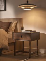 Oak Wood Bedside Table Diana with Drawer - thumbnail 2