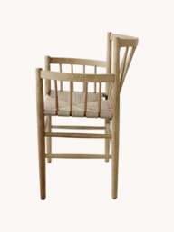 Handwoven Oak Wood Dining Chair J81 with Armrests - thumbnail 5