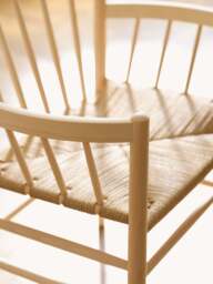Handwoven Oak Wood Dining Chair J81 with Armrests - thumbnail 7