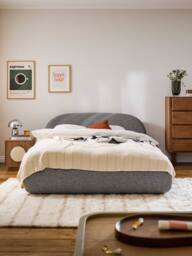 Upholstered Bouclé Bed Alba - thumbnail 9