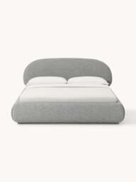 Upholstered Bouclé Bed Alba - thumbnail 2