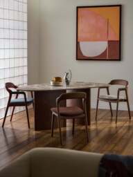 Organic Shaped Dining Table Meadow with Marble Top, in various sizes - thumbnail 6