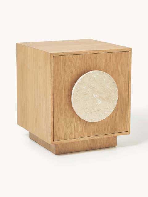 Bedside Table Holden with Travertine Handle - image 1
