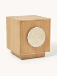 Bedside Table Holden with Travertine Handle