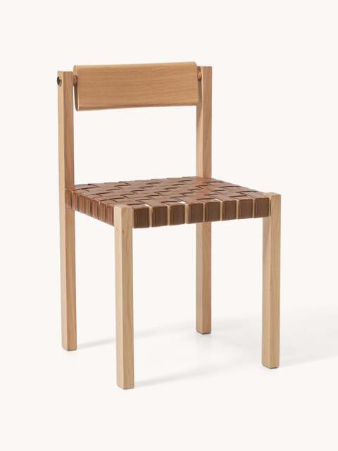 Wooden Dining Chair Liza with Vegan Leather Seat - image 1