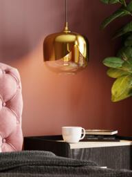 Small Glass Pendant Light Golden Goblet - thumbnail 7