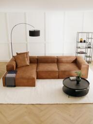 Modular Leather Corner Sofa Lennon (4-seater) - thumbnail 2