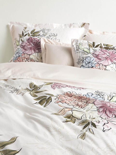 Cotton Sateen Duvet Cover Margot with Floral Print - image 1