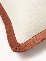Textured Reversible Cushion Cover Viona with Fringes - thumbnail 4