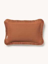 Textured Reversible Cushion Cover Viona with Fringes - thumbnail 3