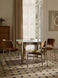 Round Dining Table Georgia with Glass Top, Ø 110 cm - thumbnail 6