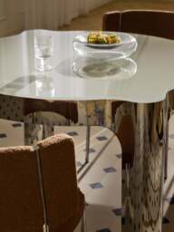 Round Dining Table Georgia with Glass Top, Ø 110 cm - thumbnail 7