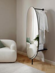 Full-Length Wall Mirror Ophelia with Clothes Rail and Shelf - thumbnail 2