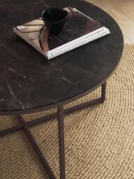 Round Coffee Table Antigua with Marble Effect Glass Top - thumbnail 7