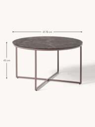 Round Coffee Table Antigua with Marble Effect Glass Top - thumbnail 8