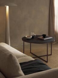 Round Coffee Table Antigua with Marble Effect Glass Top - thumbnail 2